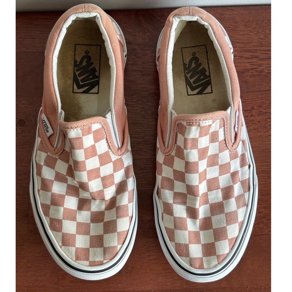 Vans Pink Checkerboard Slip On Men Size 6